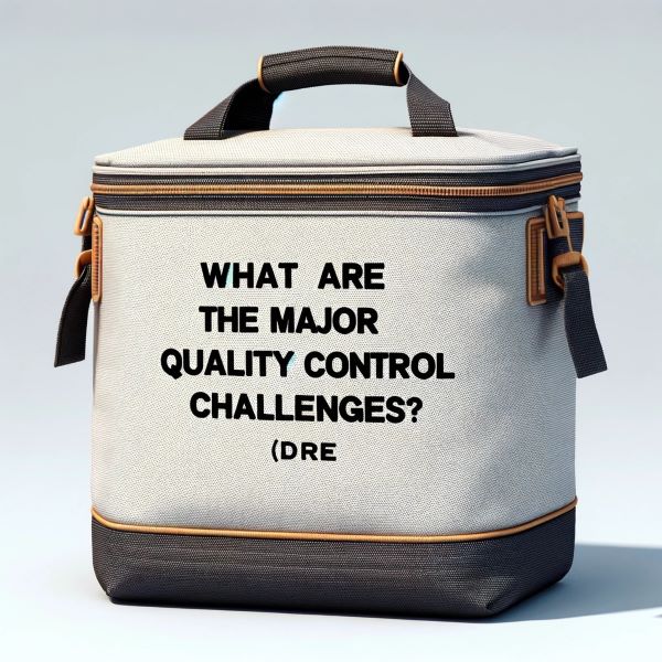 cooler bag printed with "what are the major quality control challenges".